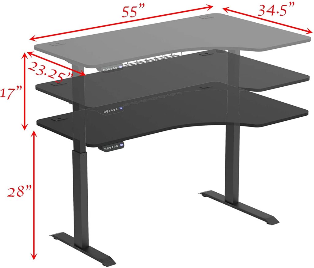 Electric Adjustable Height L Desk
